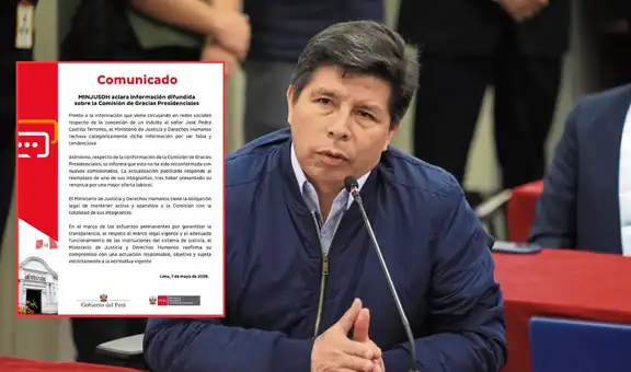 Ministerio de Justicia rechaza supuesto indulto a Pedro Castillo: "Esa información es falsa y tendenciosa"