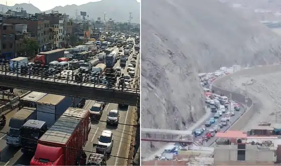Reportan intenso tráfico en la Via Evitamiento a pocas horas del Día de la Madre tras obras en Carretera Central