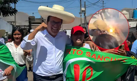 Roberto Sánchez tuvo que abandonar estrado durante mitín en Huacho por cortocircuito