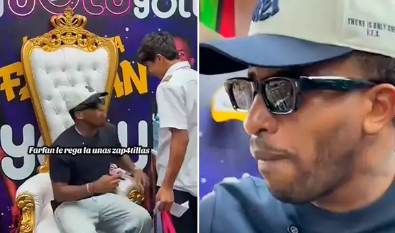 Jefferson Farfán ilusiona a joven de Huánuco y le regala unas zapatillas, pero él revela que no le dio nada: "No pagó"