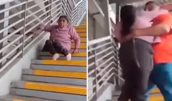 Mujer se arrastró por escaleras en estación de la Línea 1 del Metro de Lima ante falta de ascensor operativo