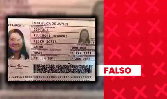 Es falsa la imagen del supuesto pasaporte japonés de Keiko Fujimori
