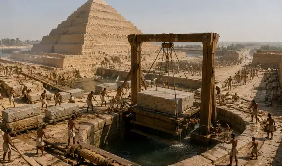 Estudio científico revela que un sistema hidráulico interno podría haber elevado bloques de hasta 100 toneladas en las pirámides de Egipto