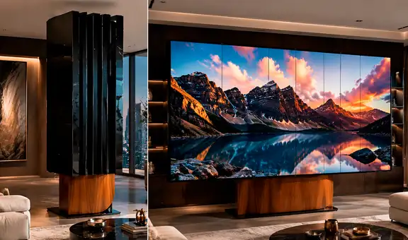 China presenta un moderno televisor de 135 pulgadas que se dobla en 5 partes para facilitar su transporte e instalación en casa