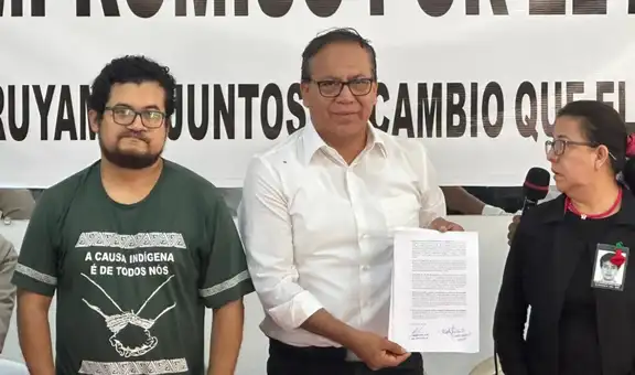 Roberto Sánchez firma compromiso con organizaciones sociales para derogar leyes procrimen y de impunidad