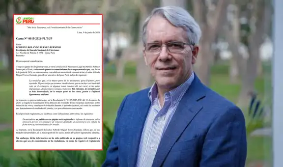 Juntos por el Perú pide al JNE actuar contra Alfredo Torres por marcar posición a favor de Fujimori