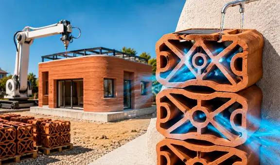 Jóvenes suizos sorprenden al crear un ladrillo 3D que enfría el aire hasta 9º y permite construir casas en menos de 30 días