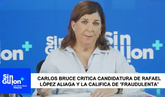 Carlos Bruce sobre Rafael López Aliaga: "Su postulación es un fraude a la ley"