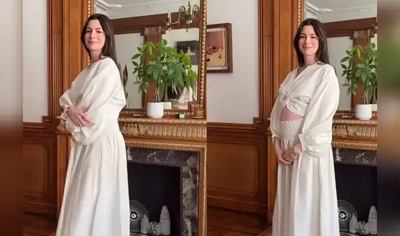 Anne Hathaway revela que está embarazada de su tercer hijo a los 43 años y luce su pancita