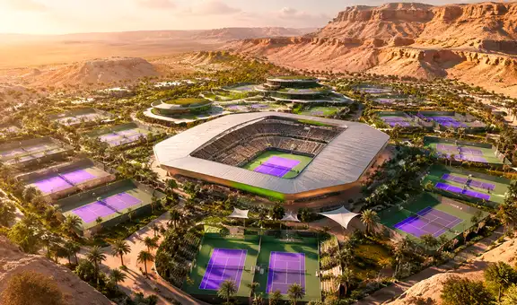 Arabia Saudita crea el ‘Wimbledon del desierto’: 30 canchas de tenis y un estadio futurista que busca conquistar Medio Oriente