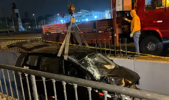 Chofer despista su auto y cae a ingreso peatonal de la Estación Central del Metropolitano en Cercado de Lima