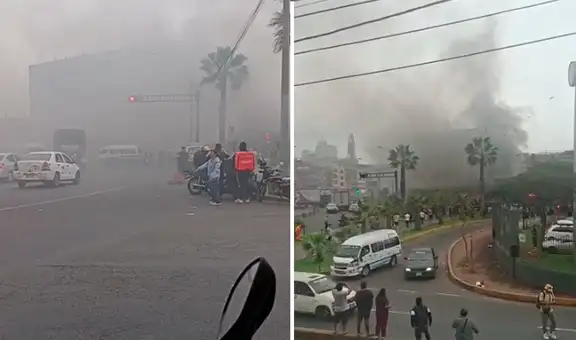Incendio consume establecimiento cerca a la Plaza Unión y moviliza al menos nueve unidades de bomberos