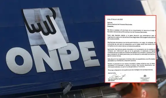 Secretario general de la ONPE denunció manipulación de equipos de cómputo en su carta de renuncia