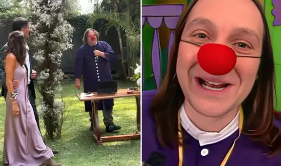 Actor Gonzalo Torres sorprende al aparecer como Gonzalete en boda y casar a una pareja: "El curita finalmente casó"