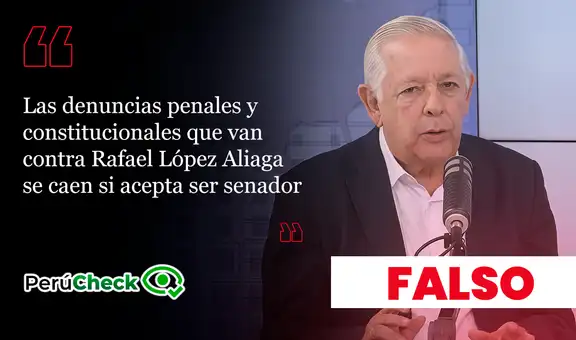 Es falso que las denuncias contra Rafael López Aliaga “se caigan” ni bien asuma como senador, como indicó Javier Cipriani, diputado electo de Renovación Popular