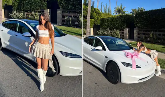 Alexia Barnechea, actriz de 'De vuelta al barrio', presume el lujoso auto Tesla que compró tras mudarse a Estados Unidos: "Mi primer carro"