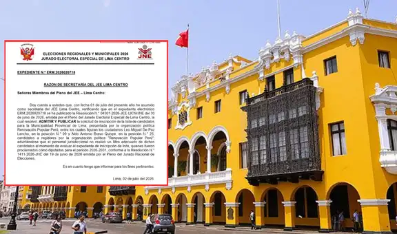 JEE informa que hubo un error al admitir a dos diputados electos en lista de Renovación Popular para la MML