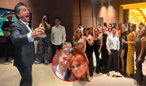 Renzo Costa celebró su cumpleaños en exclusiva fiesta y el esposo de Magaly Medina lo sorprendió al cantarle