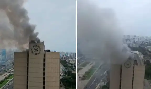 Amago de incendio en el último piso del hotel Sheraton movilizó cinco unidades de bomberos y evacuación de huéspedes