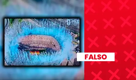 Es falso que el video de los fuegos artificiales en la celebración de España por el Mundial muestre los colores de Argentina