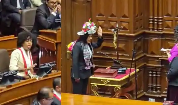 Captan a Rosangella Barbarán haciendo "gesto de asco" durante juramentación de diputada de JP