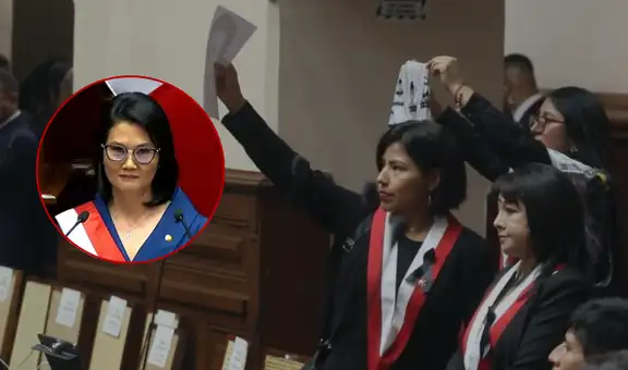 Oposición muestra fotografías de los fallecidos en protestas sociales y se retira antes del mensaje de Keiko Fujimori