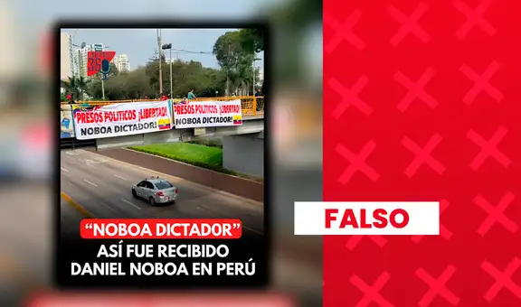 Es falsa la imagen que muestra pancartas de rechazo contra el presidente ecuatoriano Daniel Noboa en Lima: fue creada con inteligencia artificial