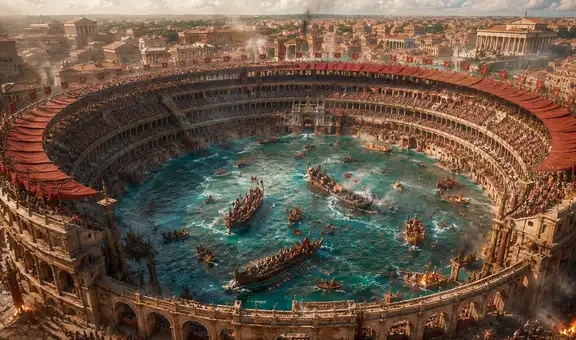 El día en que el Coliseo de Roma dejó de ser arena para convertirse en escenario de combates navales: lo inundaban en 35 minutos