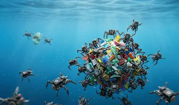 Científicos crean pequeños robots que capturan microplásticos: logran eliminar hasta el 94% de estas partículas del agua