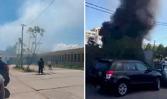 Incendio de grandes proporciones consume inmediaciones del hospital Honorio Delgado en Arequipa