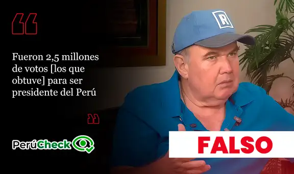 Rafael López Aliaga no obtuvo 2,5 millones de votos en su candidatura presidencial