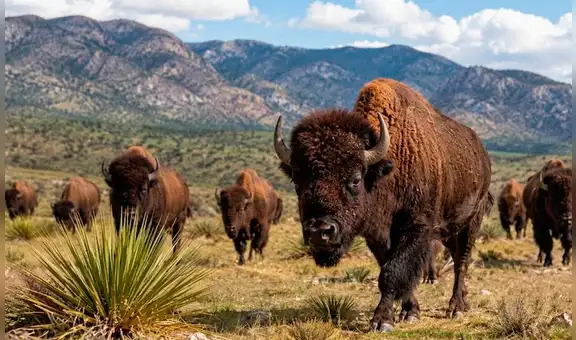 Llegaron en 2009 siendo solo 23 y ahora son 500: el experimento que regresó los bisontes a México tras desaparecer por la caza humana