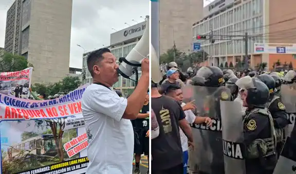 Colectiveros tomaron avenida Garcilaso de la Vega y bloquean tramo de Arequipa en protesta por cierre de la ATU
