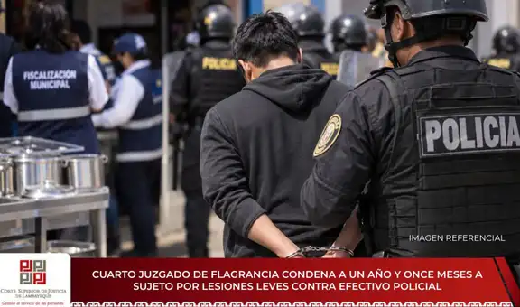 Chiclayo: condenan a sujeto por agredir a efectivo policial durante operativo