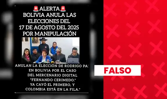 Es falso que las elecciones de Bolivia hayan sido anuladas por el caso Fernando Cerimedo