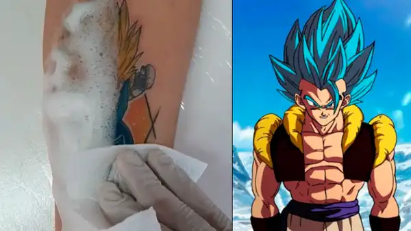 Fan de Dragon Ball Super se hace tatuaje ‘ultra realista’ de Gogeta y resultado sorprende a miles [VIDEO]