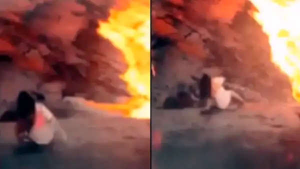 Vía Facebook: chica cae a volcán de lava y el final te dejará sin palabras [VIDEO]