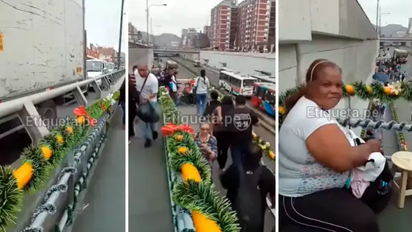 Aplauden a venezolanos que decoraron puentes de Lima con arreglos navideños [VIDEO]