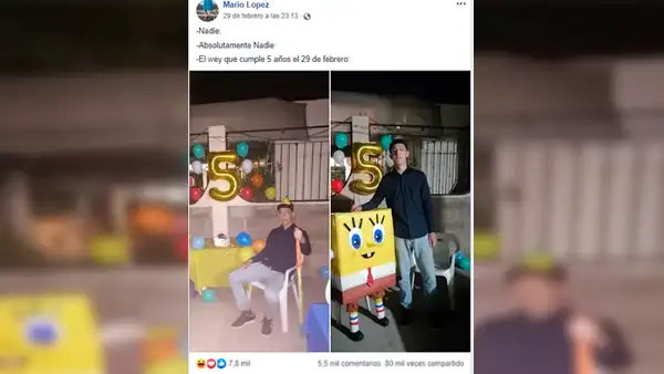 Nació en Año Bisiesto y quiso celebrar sus ‘5 años’ con fiesta de Bob Esponja [FOTOS]