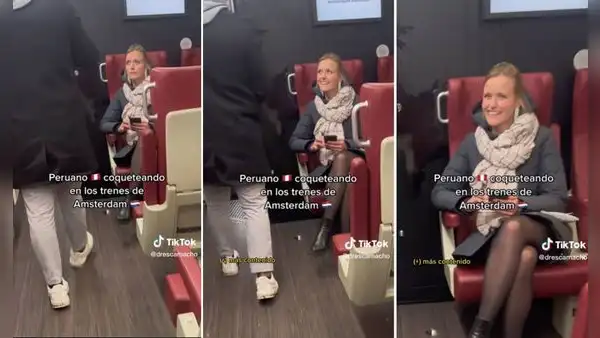 Peruano coquetea con extranjera en el tren de Ámsterdam y la reacción de ella se hace viral