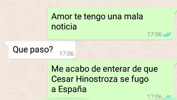 WhatsApp: le cuenta a su novio de España que César Hinostroza se fugó del Perú y así reacciona [FOTOS]