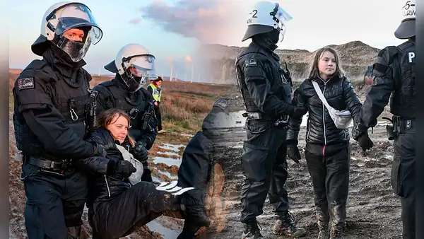 Policía detiene a Greta Thunberg durante protesta contra una mina de carbón en Alemania