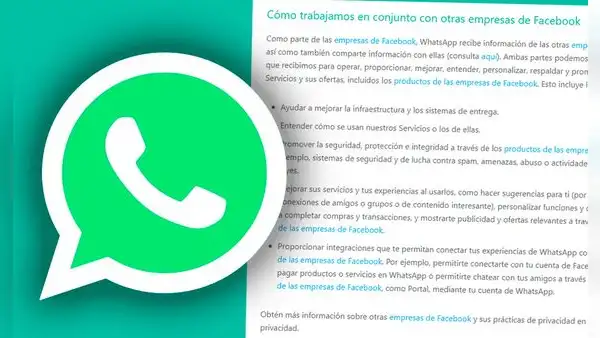 WhatsApp se retracta y ya no compartirá datos con Facebook desde el 8 de febrero