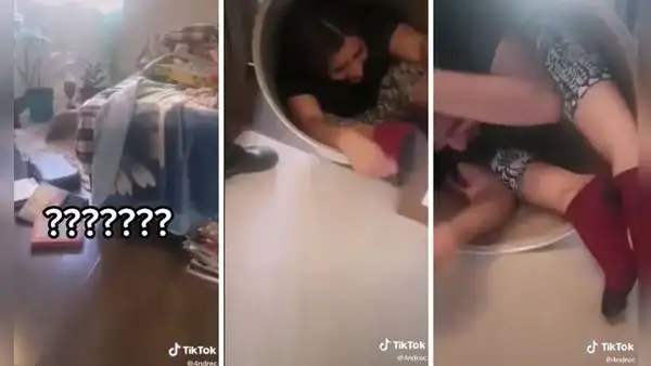 Joven escucha gritos de ayuda y encuentra a su amiga atrapada en un barril 