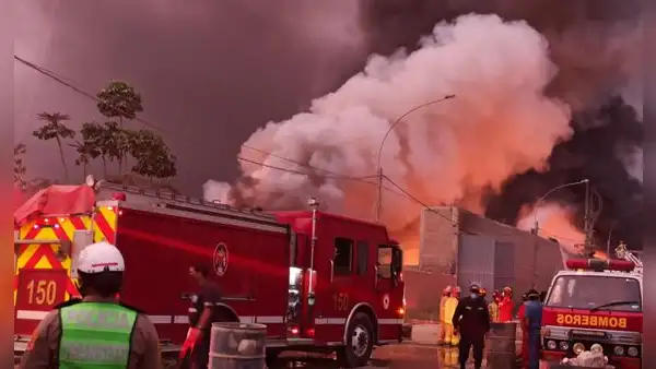 Incendio en Comas: bomberos siguen luchando para extinguir el fuego 
