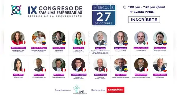 IX Congreso de Familias Empresarias: Conoce el evento virtual y gratuito que reunirá más de 800 emprendedores familiares