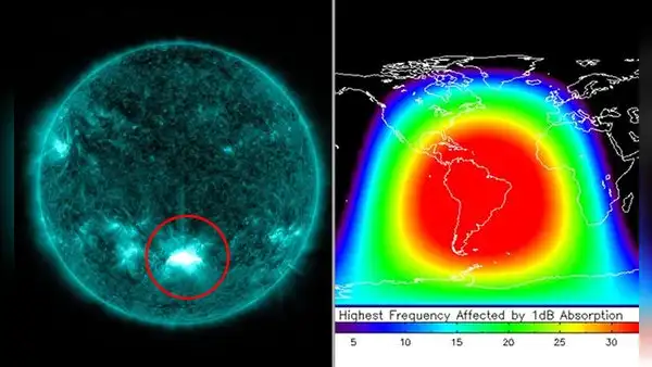 El Sol lanzó una potente llamarada que ha impactado sobre Sudamérica