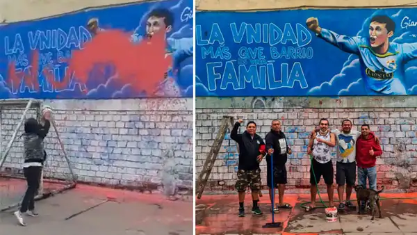 Hinchas de Alianza Lima, Universitario y Cristal se unen para restaurar un mural