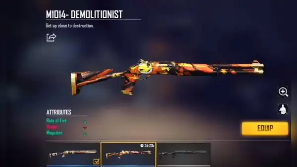 Free Fire: ¿cómo reclamar gratis la skin M1014-Demolitionist?