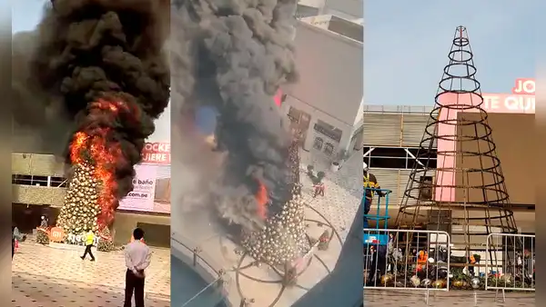 Incendio en Jockey Plaza: videos del momento del siniestro del árbol de Navidad